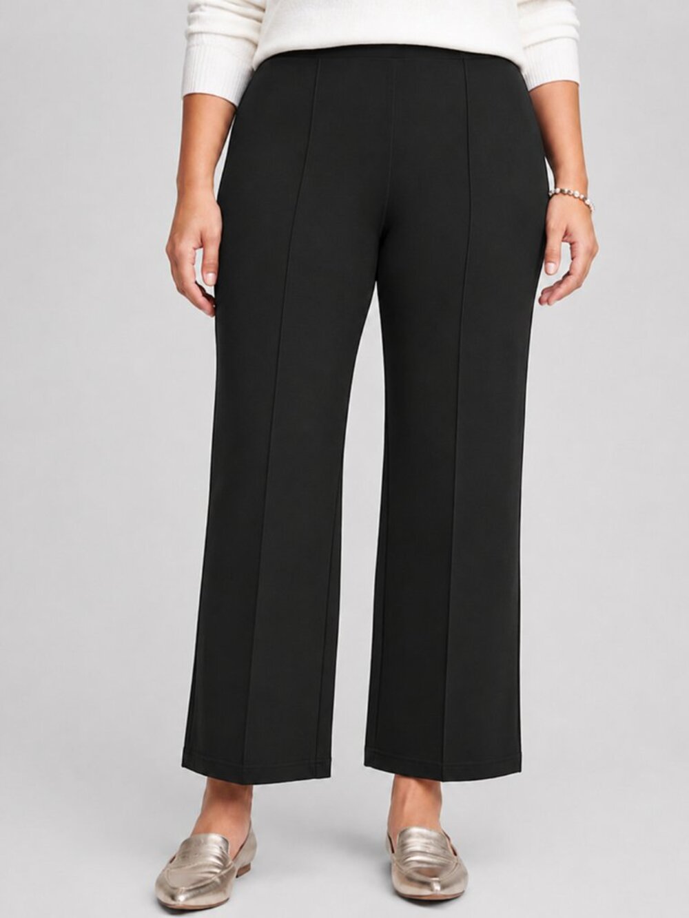Chico’s Juliet 180 Flare Pintuck Pull On Pants Black 2.5 (US 14) LIKE NEW